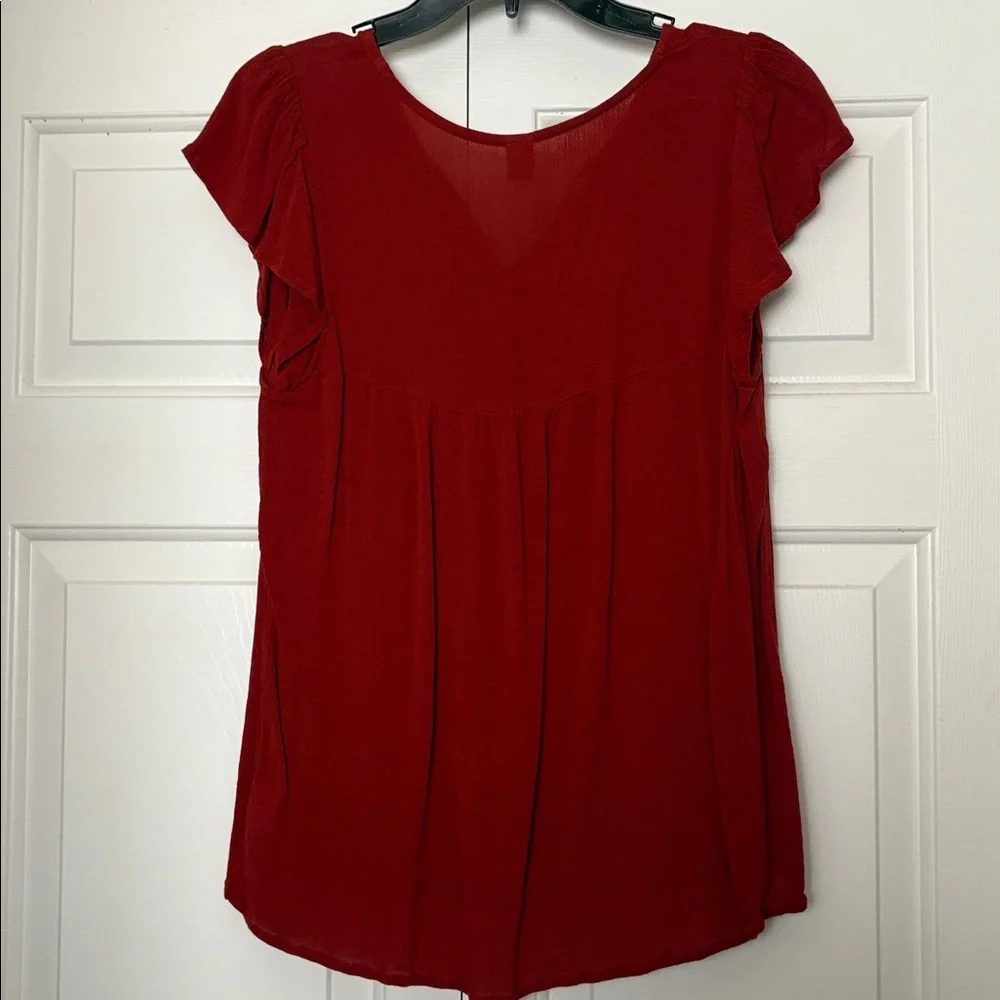 Old Navy reddish/burnt orange Blouse with Tassel Accent